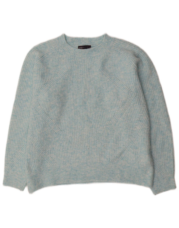 Marks & Spencer Dame Oversized Boat Neck Jumper Sweater UK 14 Medium Blue