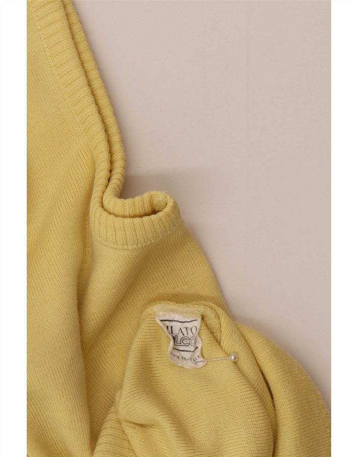Vintage Mens Vest Tank Top Medium Yellow