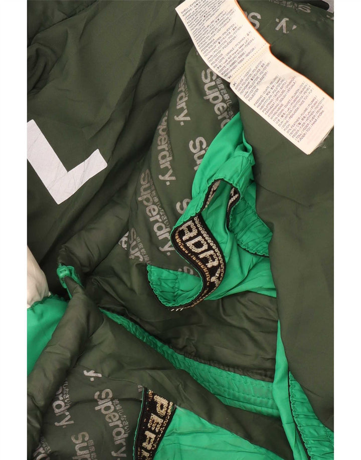 Superdry Veste matelassée pour hommes UK 40 Large Vert Colorblock Polyester