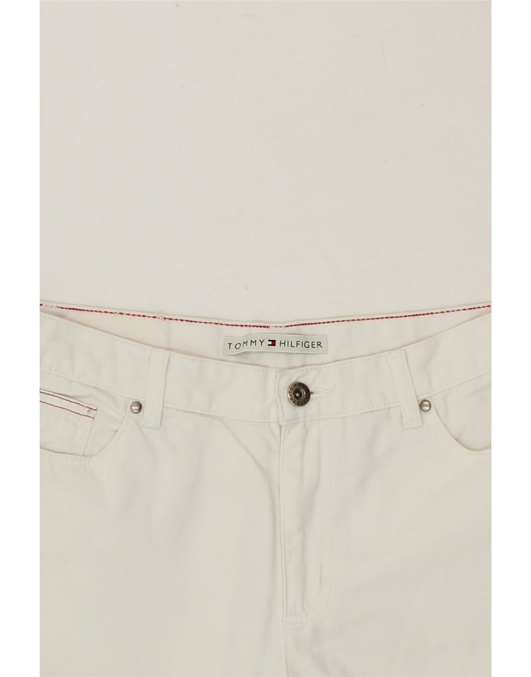 TOMMY HILFIGER Womens Straight Cropped Jeans US 8 Medium W32 L24  White Vintage Tommy Hilfiger and Second-Hand Tommy Hilfiger from Messina Hembry 