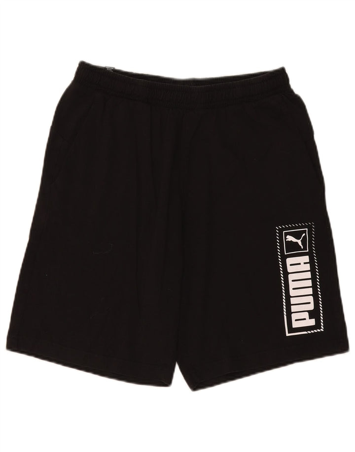 Pantaloncini sportivi grafici da uomo Puma medi neri