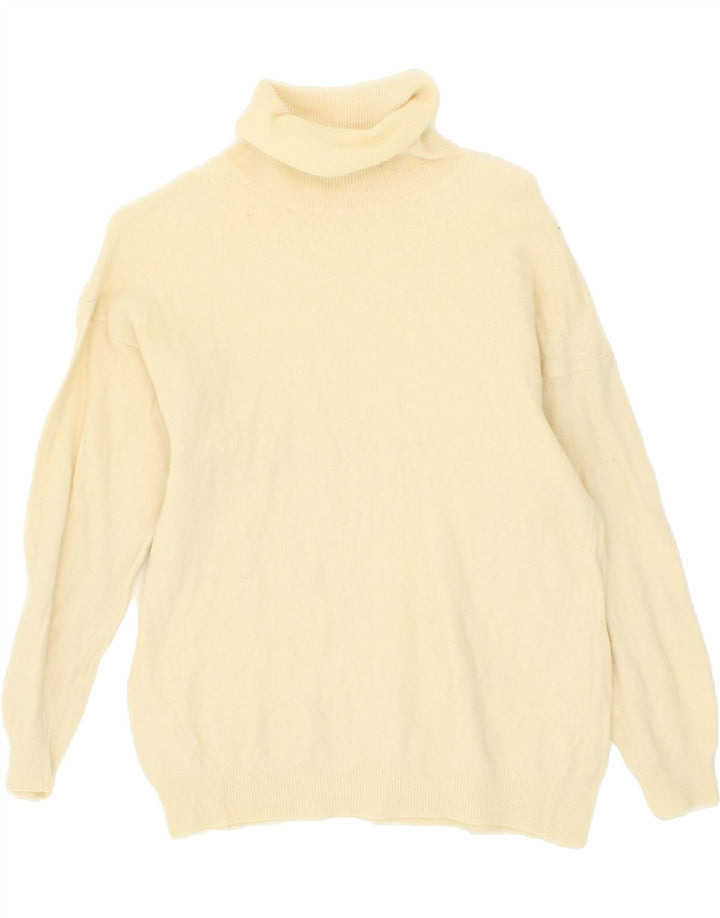 VINTAGE Womens Roll Neck Jumper Sweater UK 14 Medium Yellow Vintage Vintage and Second-Hand Vintage from Messina Hembry 