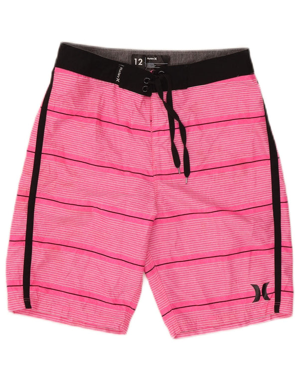 Hurley Boys svømmeshorts 11-12 år Pink Stribet polyester