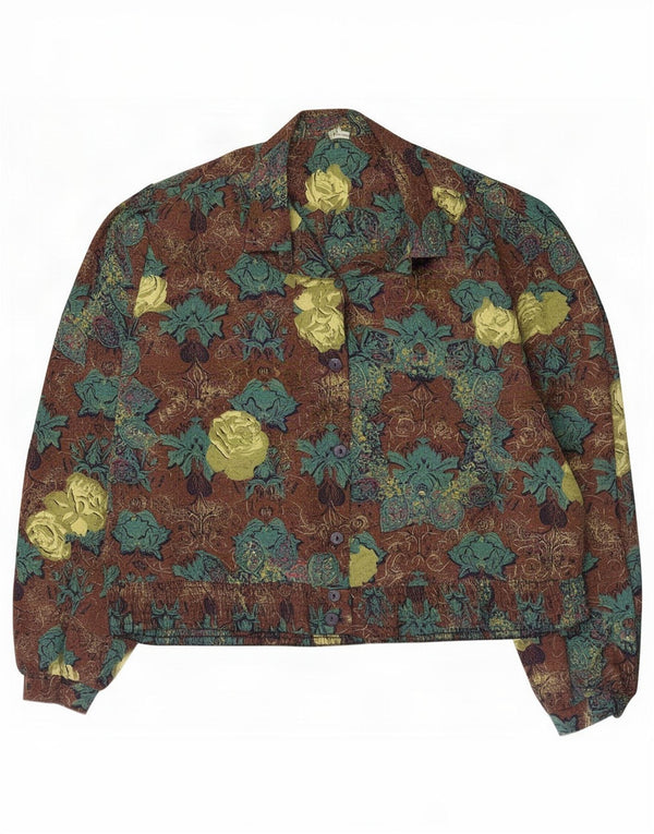 Vintage mujer camisa de gran tamaño blusa EU 44 XL multicolor floral