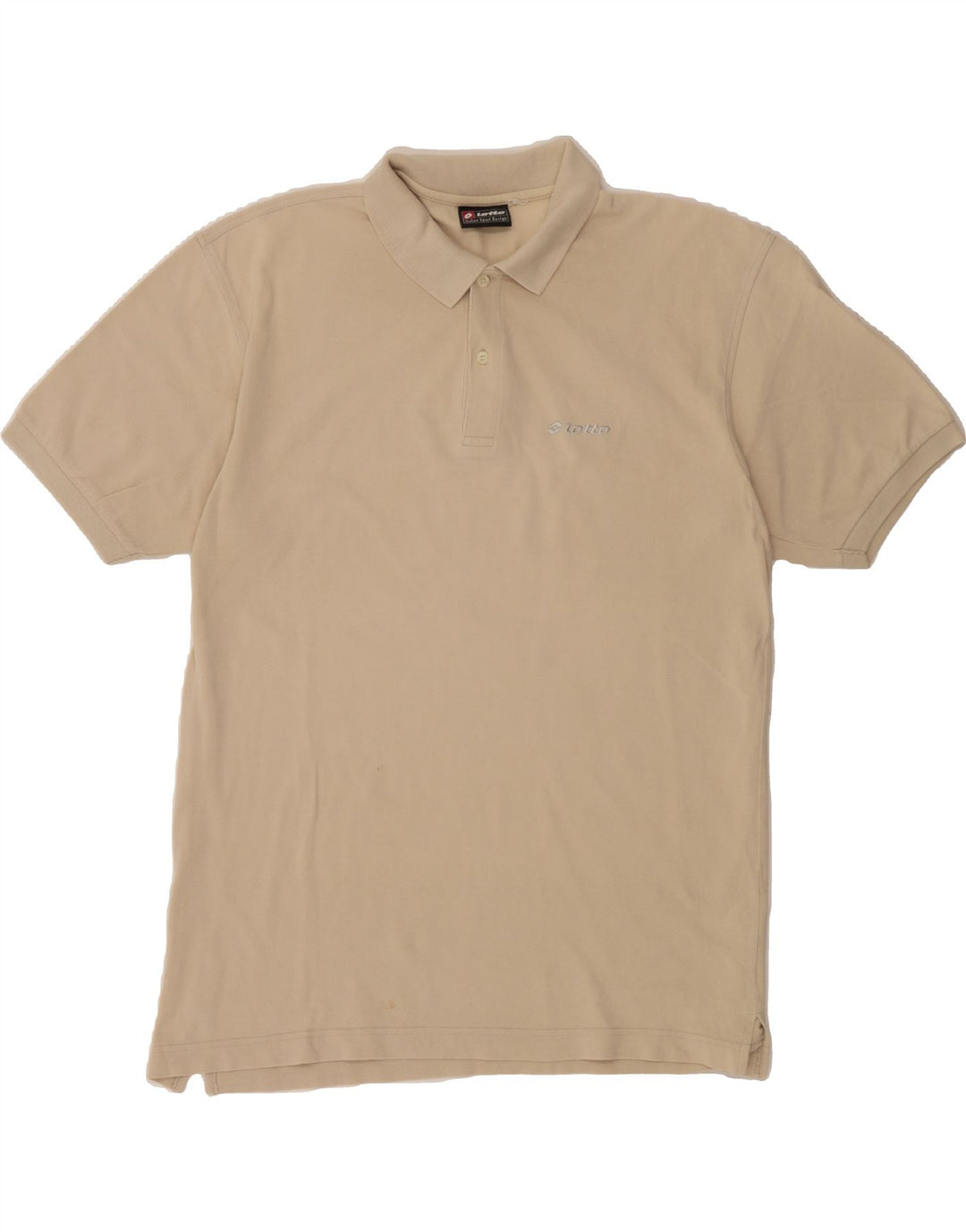 LOTTO Mens Polo Shirt Large Beige Cotton Vintage Lotto and Second-Hand Lotto from Messina Hembry 