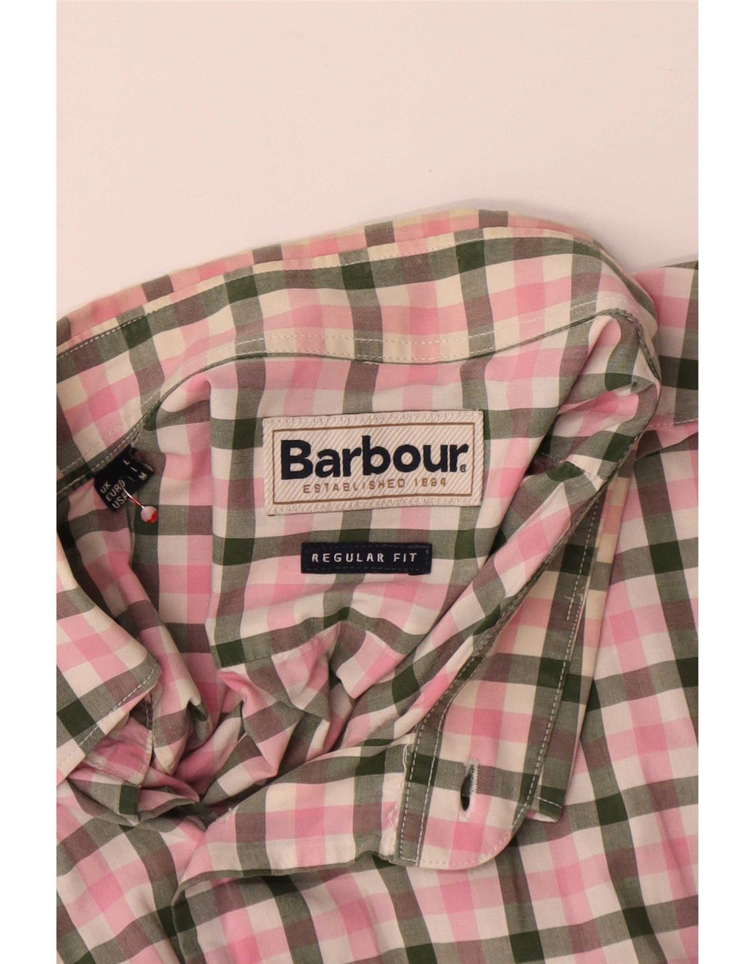 Camicia Barbour da uomo con vestibilità regolare, grande, a quadretti rosa