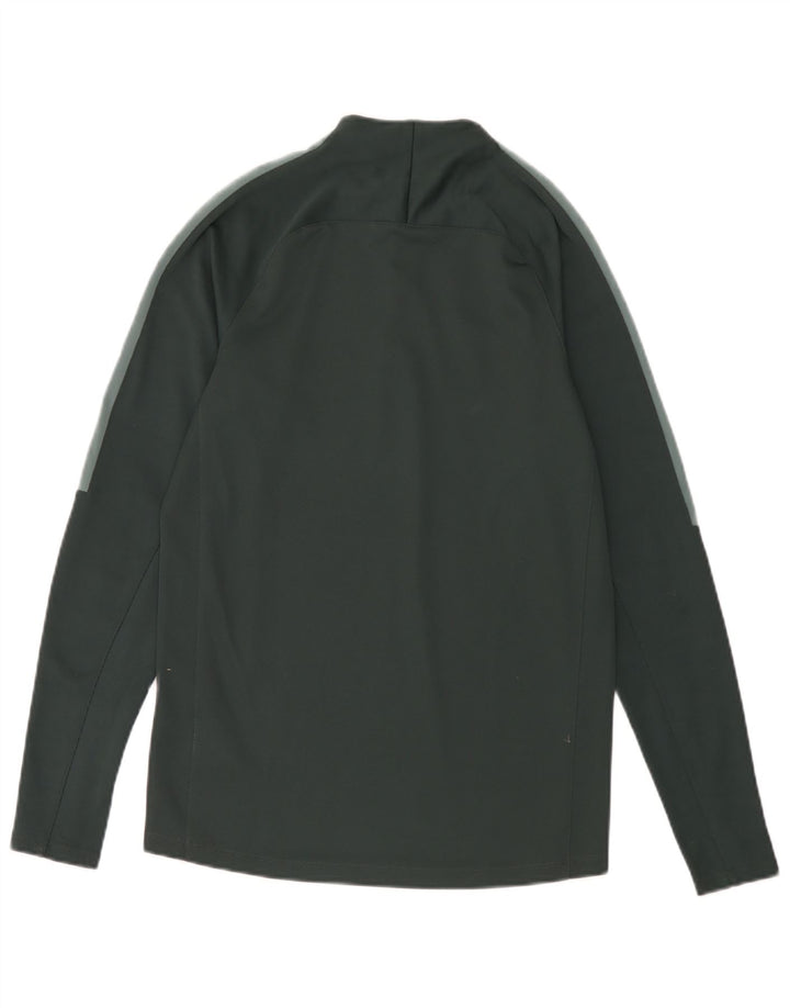 Nike Mens Zip Neck Top Long Sleeve Small Green Polyester