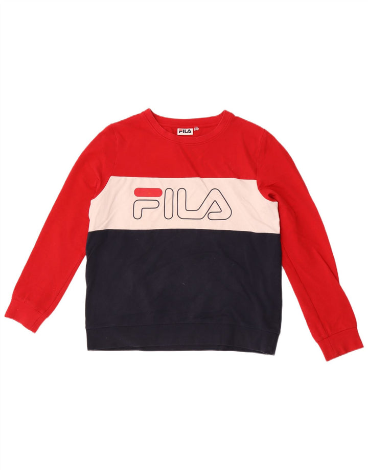 Fila Hombre Graphic Sudadera Jumper Small Multicolor Colorblock Algodón