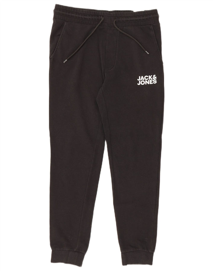 Jack & Jones Mens Graphic Tracksuit Trousers Joggers Medium Black Cotton