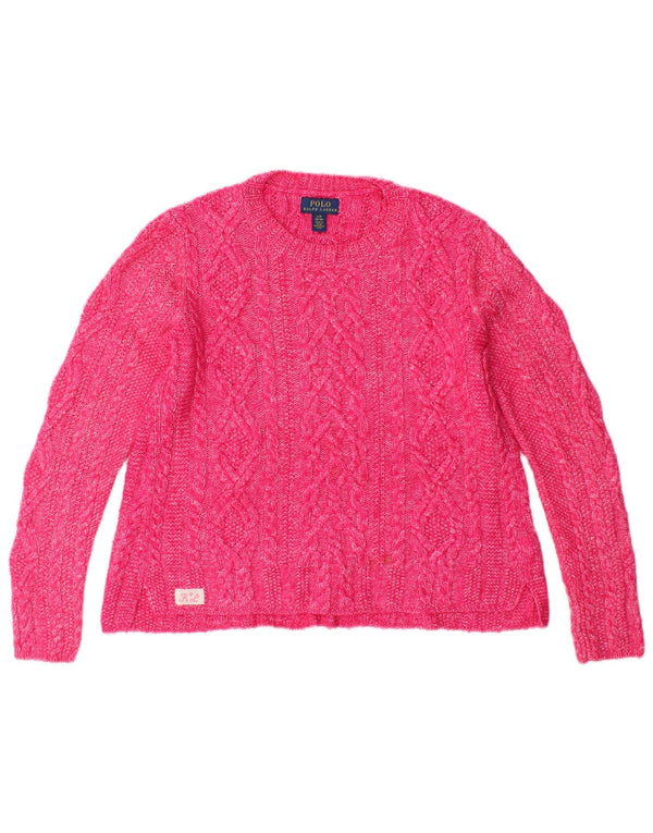 Polo Ralph Lauren Girls Crew Neck Jumper Sweater 12-13 Years Large Pink