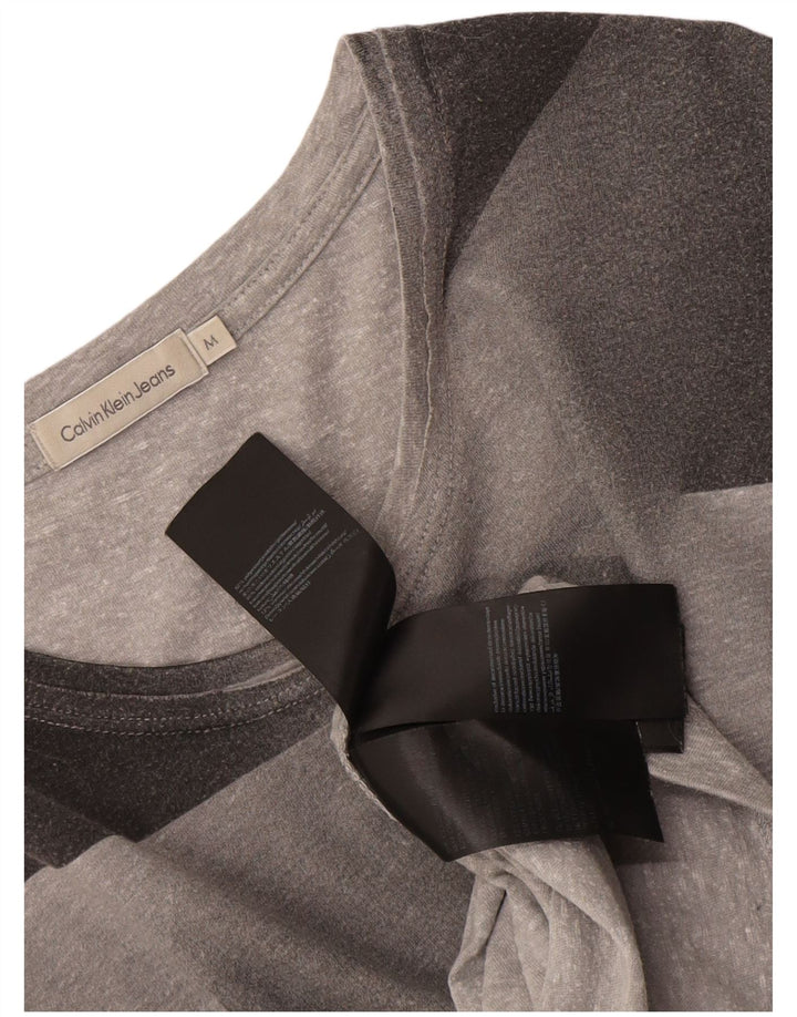Calvin Klein Jeans Womens Graphic T-Shirt Top Medium Grey Geometric