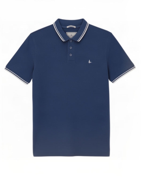 Polo da uomo dalla vestibilità classica Jack Wills in cotone a righe blu medio