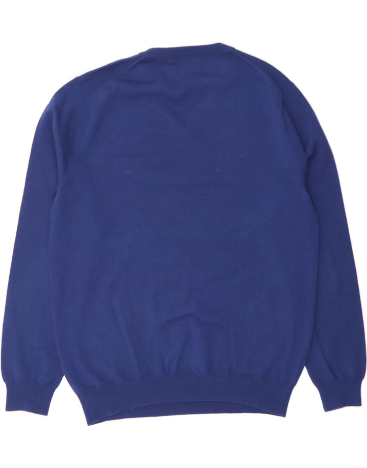 J. CREW Mens V-Neck Jumper Sweater Large Navy Blue Merino Wool Vintage J. Crew and Second-Hand J. Crew from Messina Hembry 