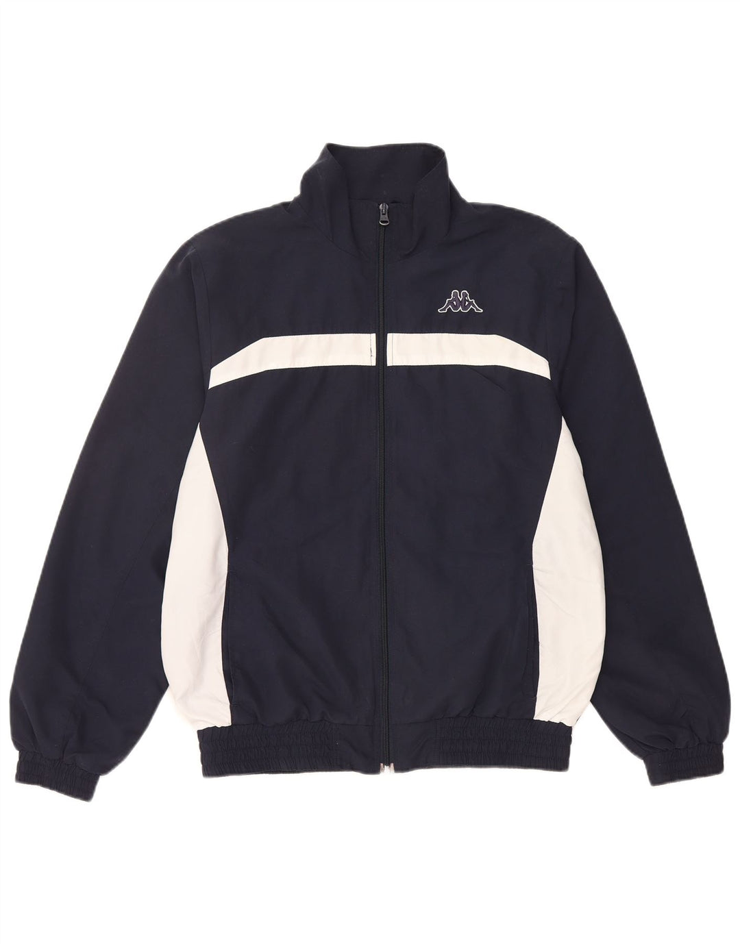 KAPPA Mens Tracksuit Top Jacket Medium Navy Blue Colourblock Polyester