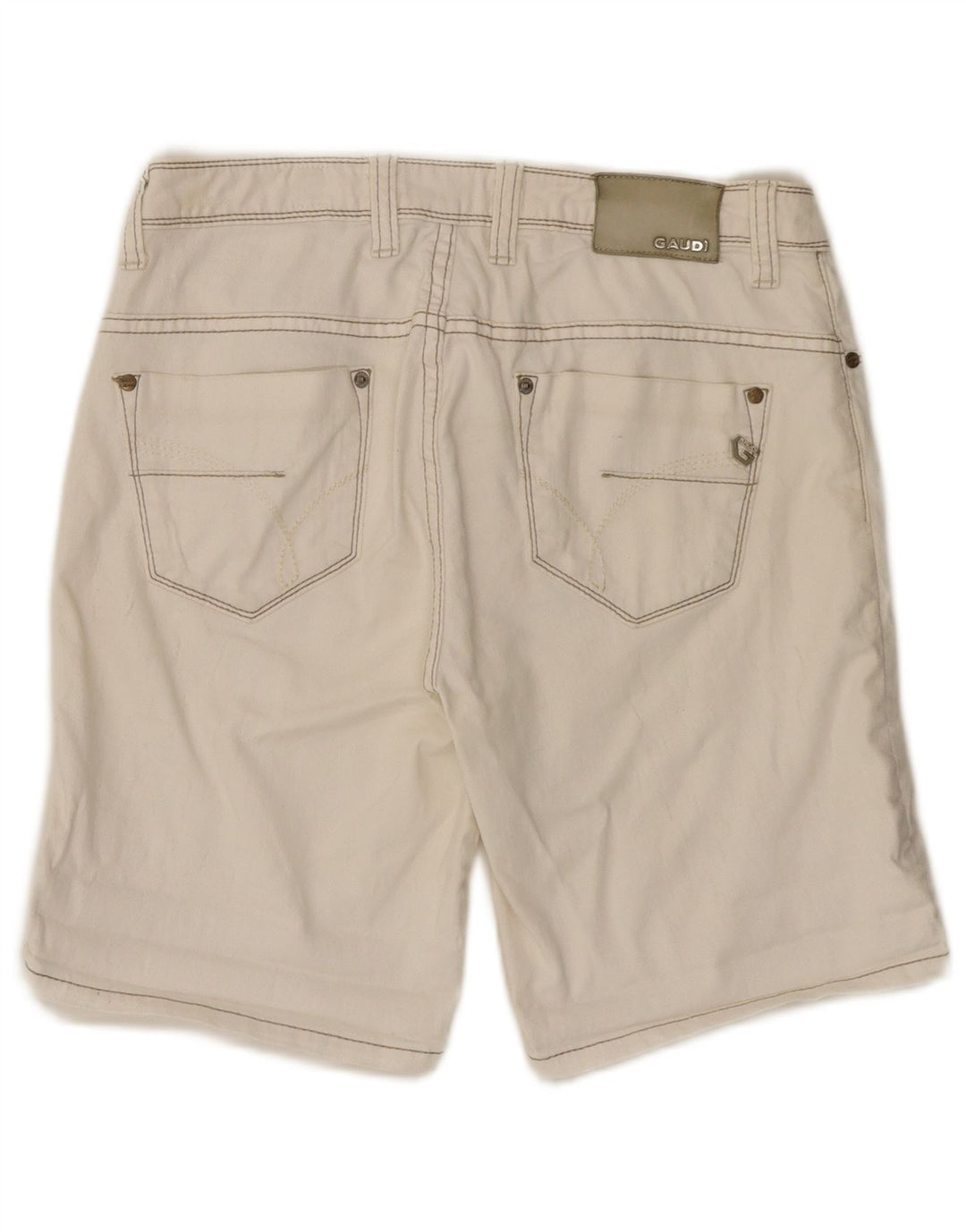 Gaudi Womens Denim Shorts W28 Medium Off White Cotton