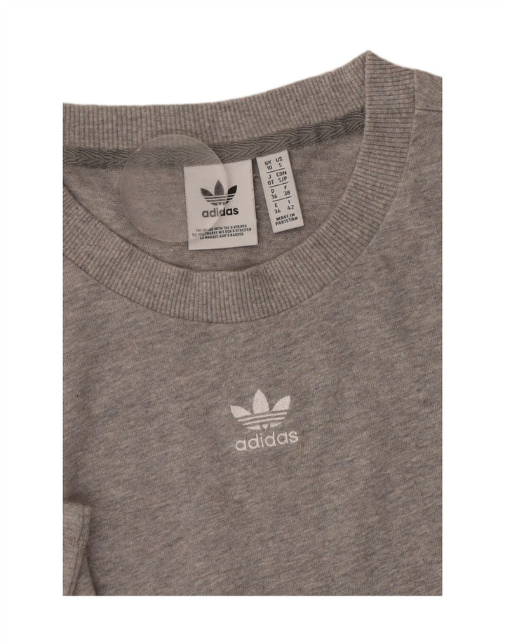 ADIDAS Womens Oversized T-Shirt Top UK 10 Small Grey