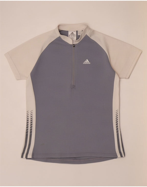Γυναικείο T-Shirt Adidas Top UK 16 Large Grey Colourblock Polyester