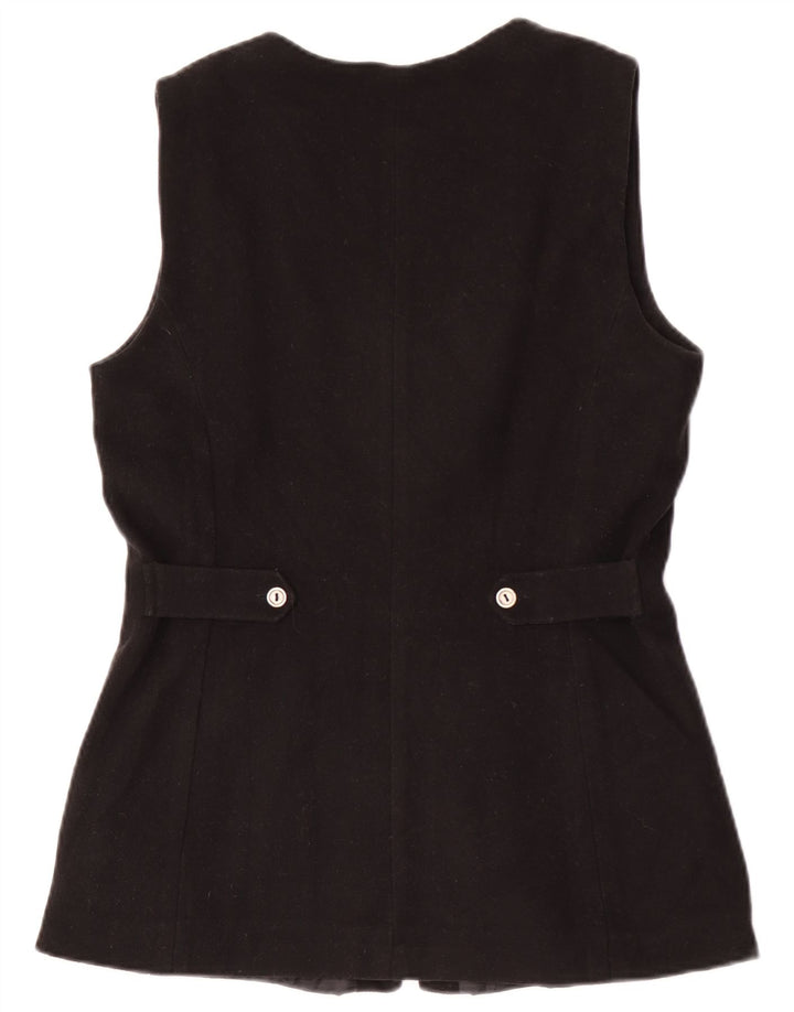 Vintage Womens Gilet EU 36 Small Black Acrylic