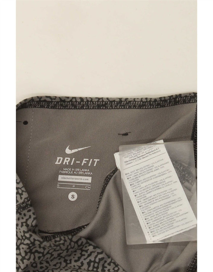 Nike Legging Capri Dri Fit à motif abstrait pour femme UK 10 Petit Gris