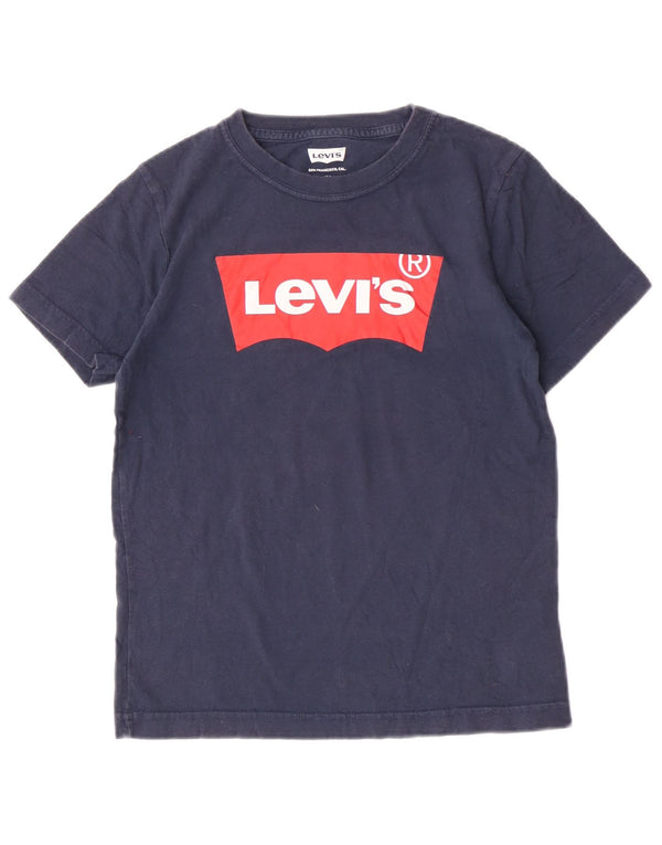 T-shirt grafica regolare da ragazzo Levi's Top 9-10 anni in cotone blu navy