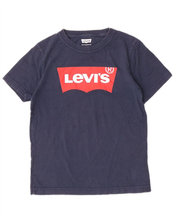 Levi's Boys Regular Graphic T-Shirt Top 9-10 Years Navy Blue Cotton