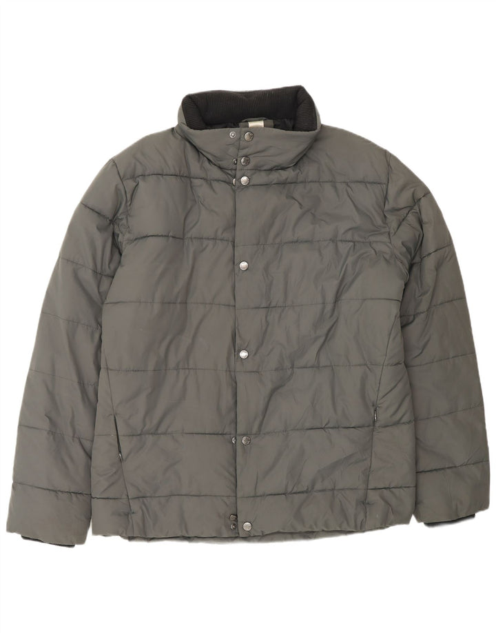 LOTTO Mens Hooded Padded Jacket UK 42 XL Grey Polyester