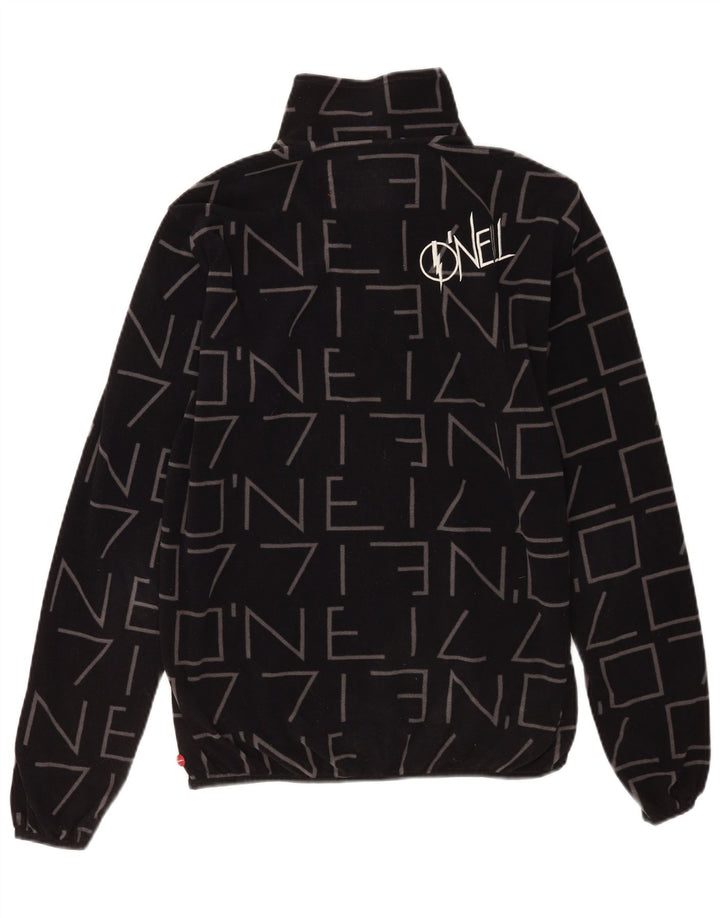 O'Neill Mens Graphic Zip Neck Fleece Jumper Large Black Polyester