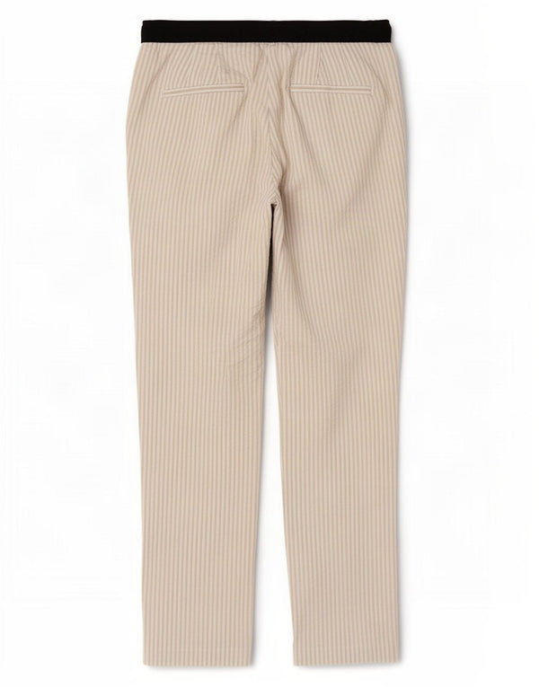 Pantaloni chino dritti da donna Zara grandi W30 L27 cotone gessato beige