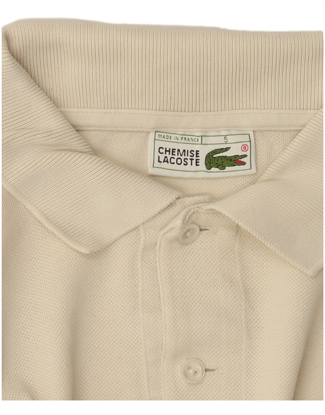 LACOSTE Mens Polo Shirt Size 5 Large Beige