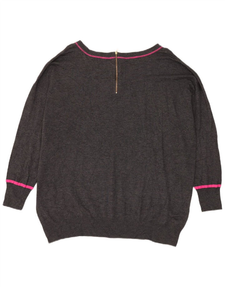 Marks & Spencer Womens Oversized Boat Neck Jumper Sweater UK 20 2XL Grey