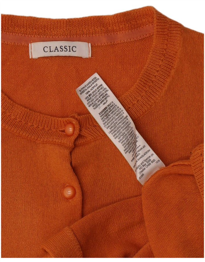 Marks & Spencer Womens Oversized Cardigan Sweater UK 16 Large Orange