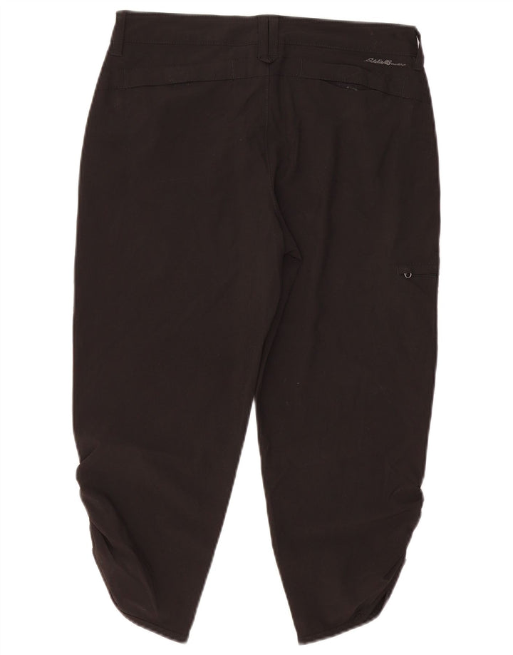Eddie Bauer Womens Cargo Capri Trousers US 2 XS W30 L21 Black Polyester