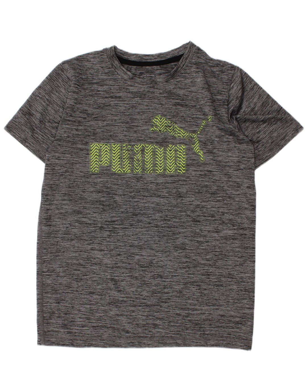 Puma Grafik-T-Shirt für Jungen, 7–8 Jahre, Größe S, grau geflecktes Polyester
