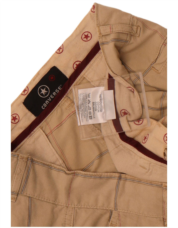 Pantaloncini chino da uomo Converse medi W32 in cotone a quadri beige