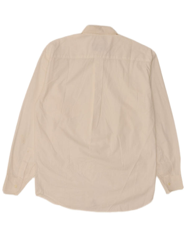 Camisa masculina vintage pequena de algodão branco