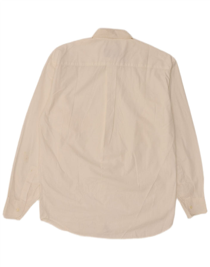 Camisa masculina vintage pequena de algodão branco