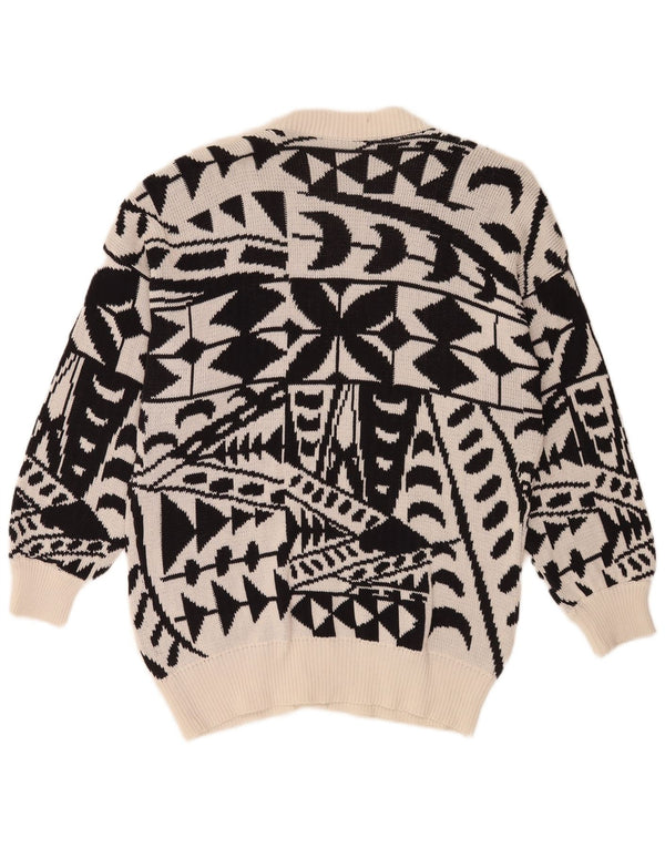 Pulover cardigan cu paragate Laurel pentru femei IT 42 Medium Negru Geometric Retro