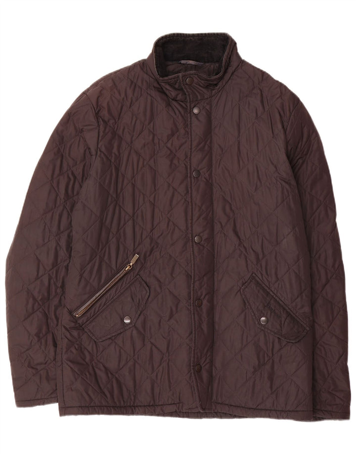 BARBOUR Mens Quilted Jacket UK 36 Small Black Polyester