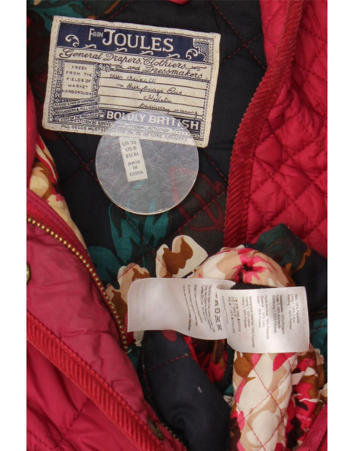 Giacca trapuntata da donna Joules UK 12 poliestere rosa medio