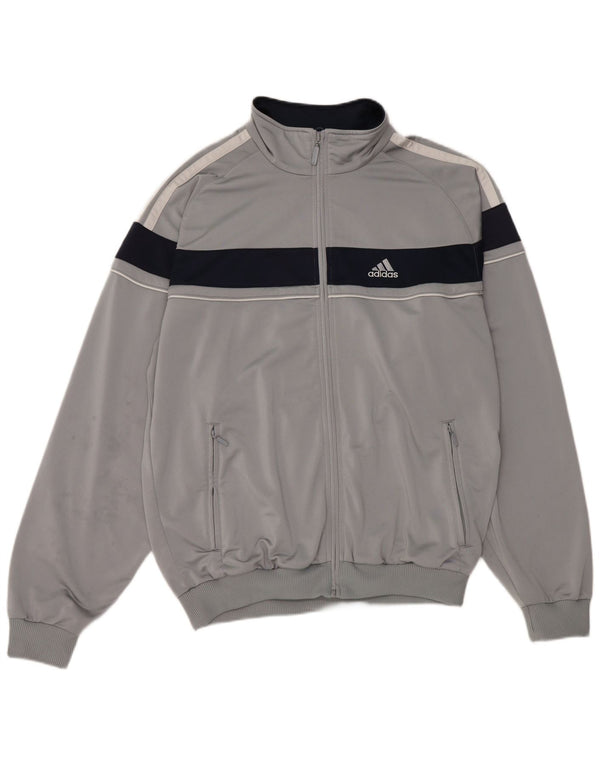 Adidas Mens Graphic Tracksuit Top Jacket UK 42/44 Large Grey Colourblock
