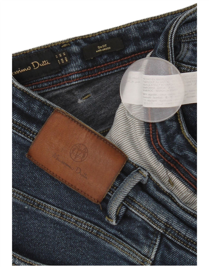 Massimo Dutti Mens Slim Jeans EU 42 Large W32 L31 Blue Cotton