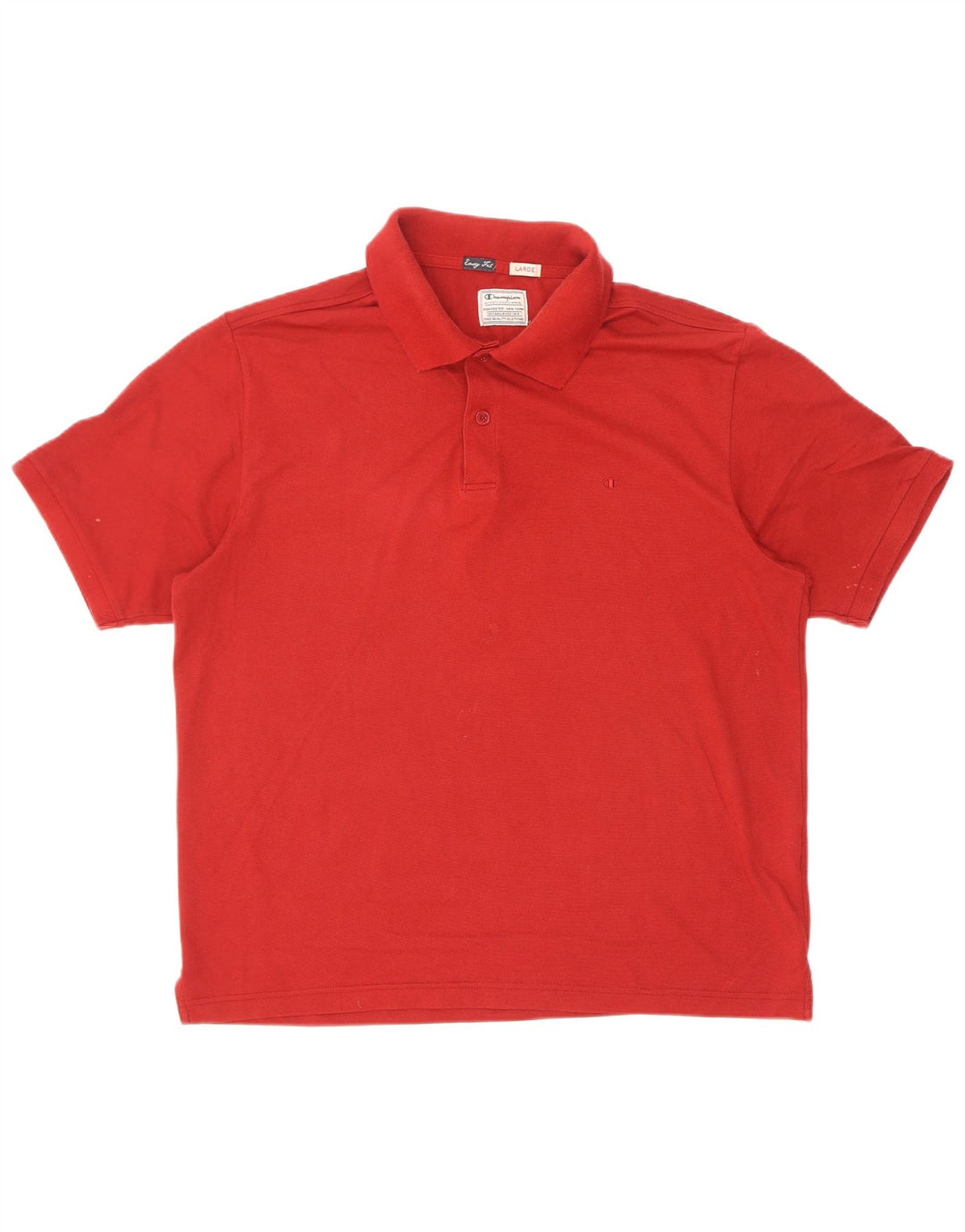 Champion Mens Easy Fit Polo Shirt Large Red Cotton