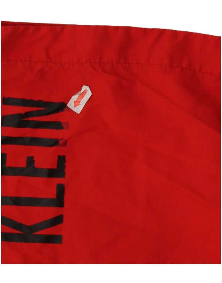 Calvin Klein Mens Graphic Swimming Shorts Medium Red Polyester