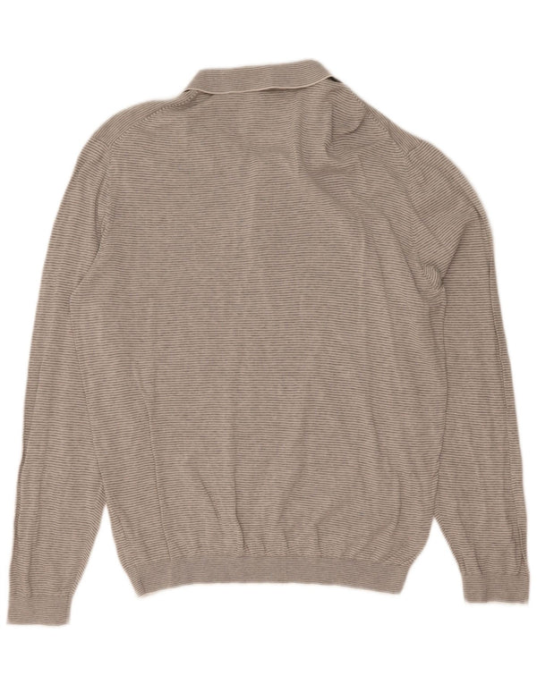 Maglione maglione da uomo con collo alto Massimo Dutti 2XL cotone gessato grigio