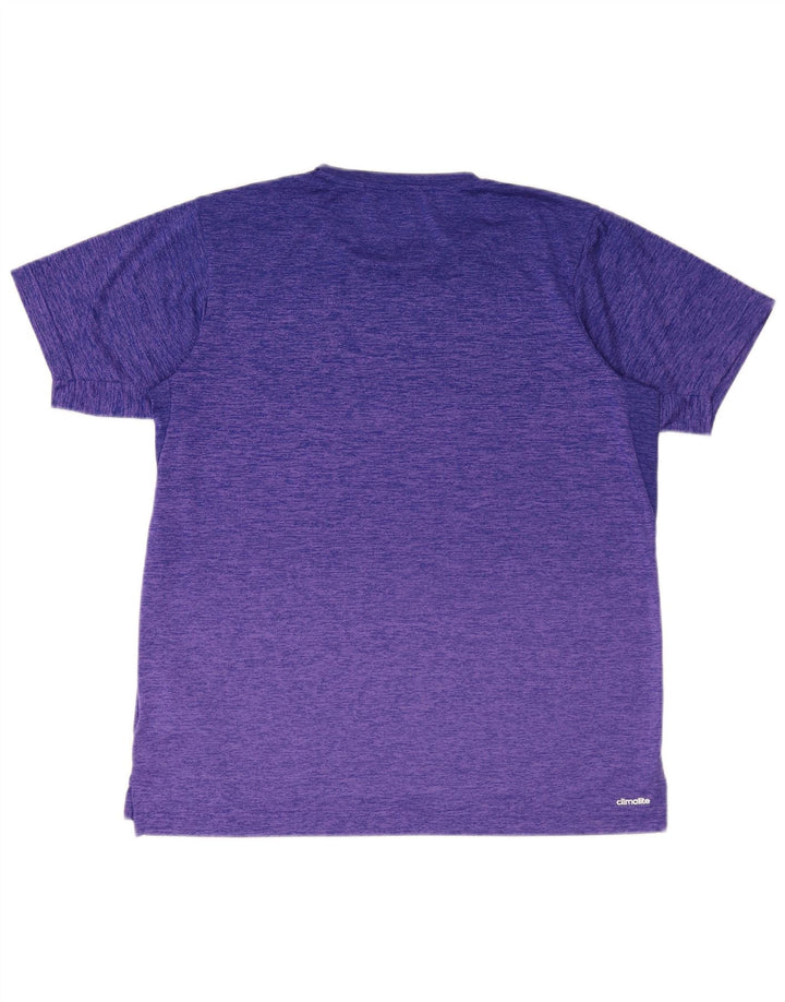 Adidas Mens Climalite T-Shirt Top Large Purple Flecked Polyester