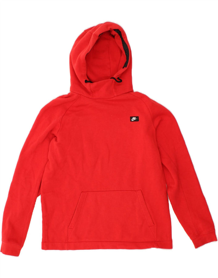NIKE Mens Hoodie Jumper Medium Red Cotton