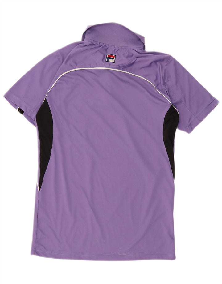 Polo da uomo FILA piccola viola color block in poliestere