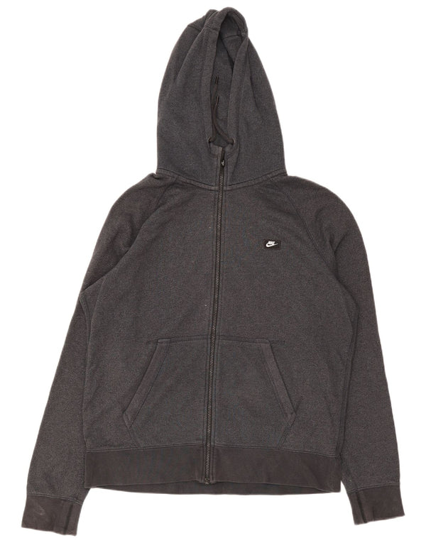 Nike Mens Zip Hoodie Sweater Large Grey Cotton