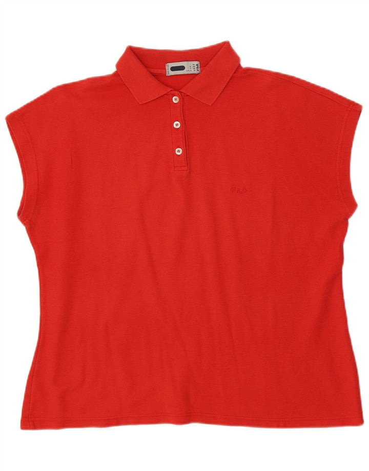 FILA Womens Polo Shirt IT 54 3XL Red