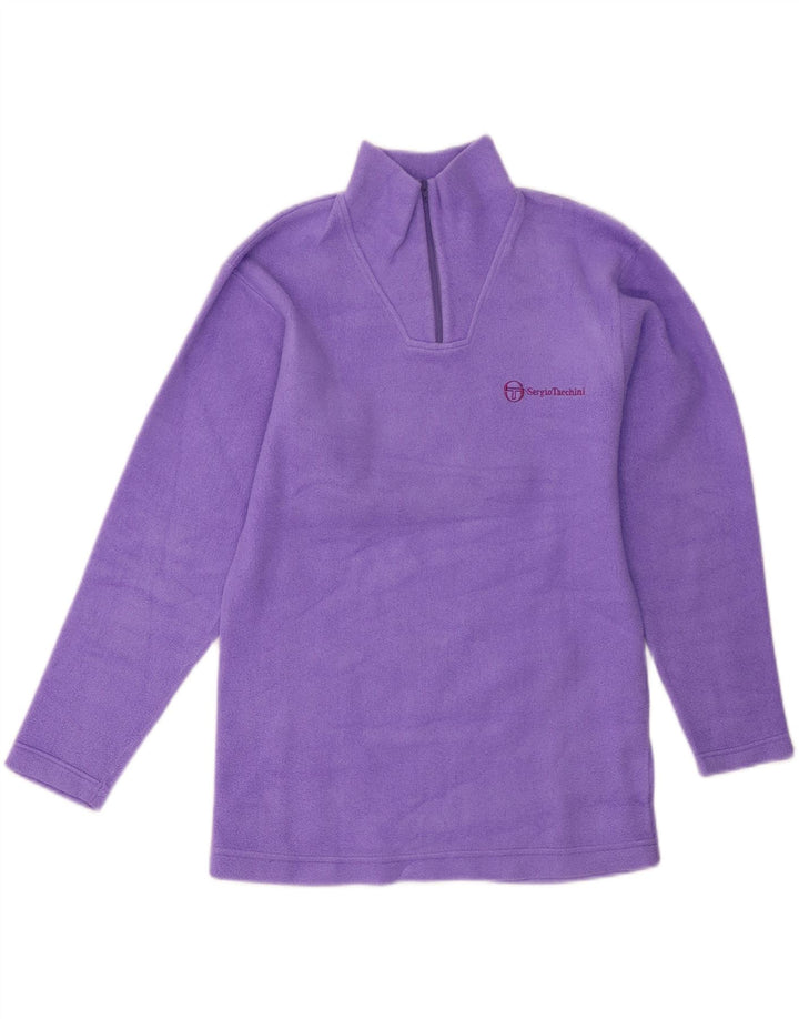 Sergio Tacchini Pull polaire à col zippé pour femme UK 14 Violet moyen Polyester